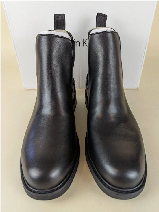 CALVIN KLEN LEATHER CHELSEA BOOTS SIZE 12